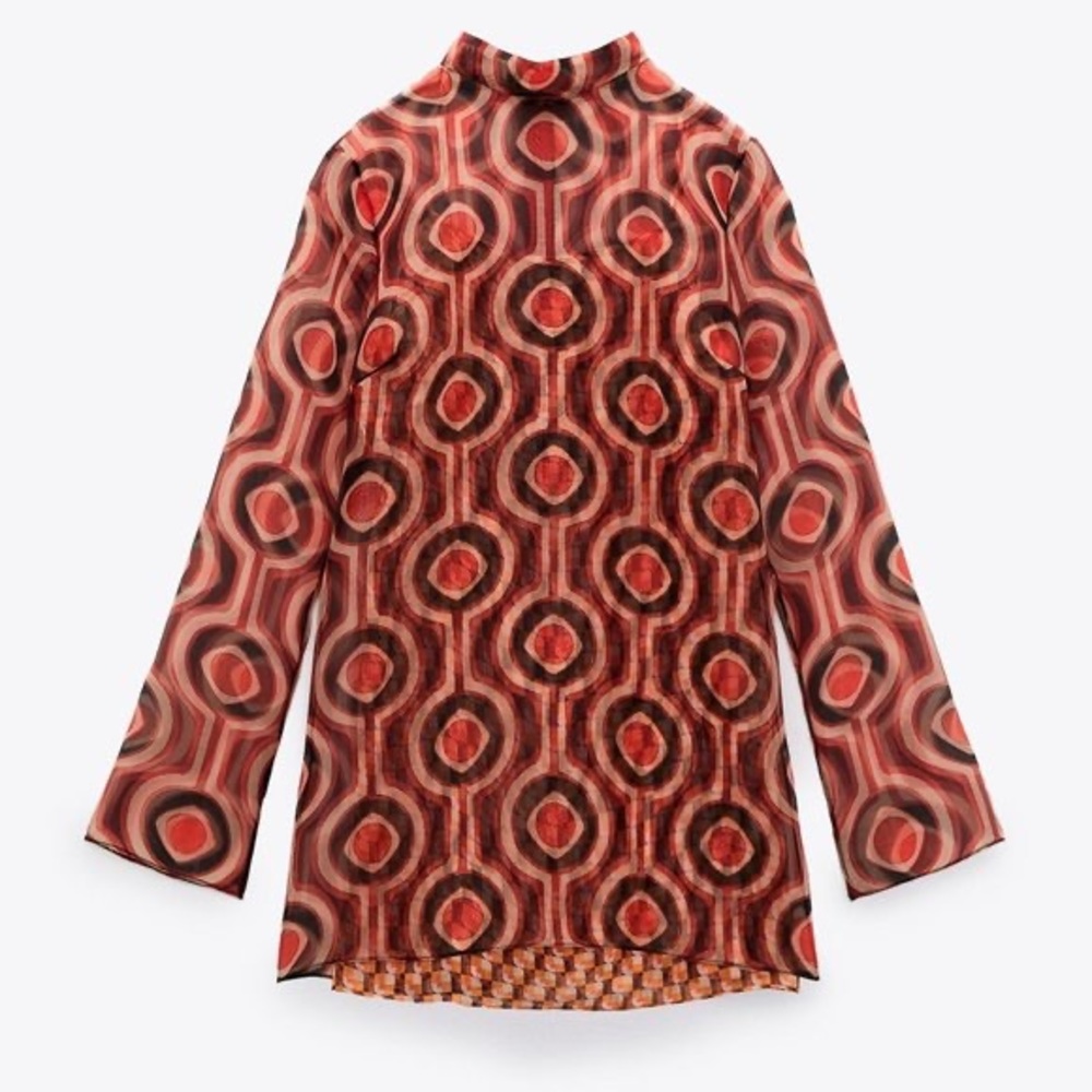 NWT ZARA Organza Geometric Print Dress